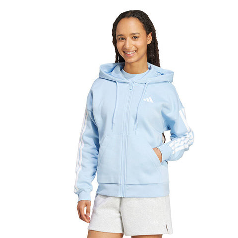 adidas 3 Stripes Fleece Full Zip Hoodie - Women's