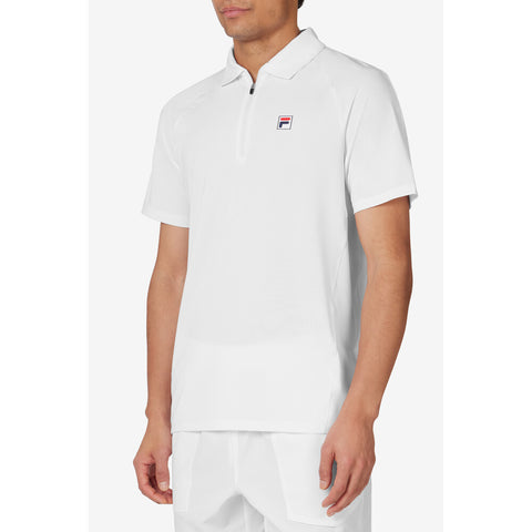 FILA White Line Zip Polo - Men's