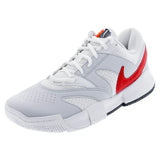 Men's Court Lite 4 Tennis Shoes White and Lt Crimson